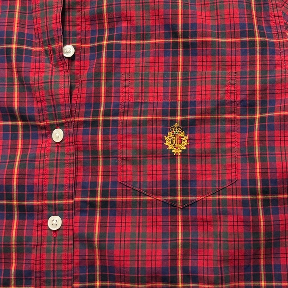 Lauren Ralph Lauren Red Plaid Button Down Shirt M Medium 100% Cotton - Picture 8 of 8